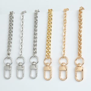 Gold or Silver Chain Strap for Handbags, Round Crossbody Bag Chain, Purse Replacement Strap, Shoulder Chain for Pochette Bags, Wallet Chain