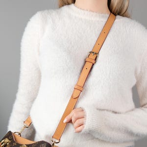 Crossbody Bag Strap, Vachetta Leather Bag Strap, Compatible With Speedy 20, 25, 30, 35, Alma Pm, Graceful Pm MM in Monogram and Azur print