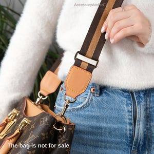 Bandoulière marron réglable - Sangle premium, cuir vachette, bandoulière confortable, bandoulière de rechange pour sacs à main, cabas, cartables