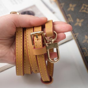 Vachetta Leder schmale Geldbörse Gurt, verstellbarer Crossbody Taschengurt, 1 cm breiter Taschengurt, Pochette Accessoires, Taschengriff aus Leder