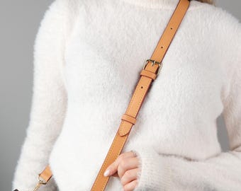 Crossbody Bag Strap, Vachetta Leather Bag Strap, Compatible With Speedy 20, 25, 30, 35, Alma Pm, Graceful Pm MM in Monogram and Azur print