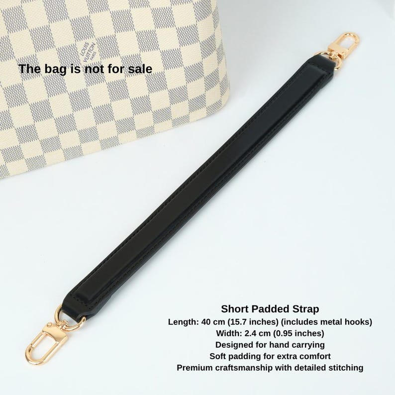 Vachetta Leather Bag Strap, Shoulder Strap & Top Handle, Replacement Strap for Designer Bags, Fits Noe, Neo Noé, Epi Styles, Brown, Black image 16