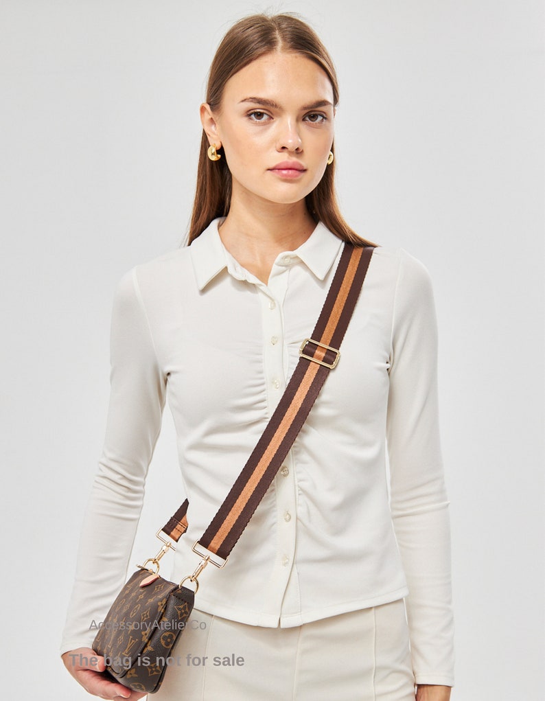 Crossbody Bag Strap, Brown, Women Bag Strap, Guitar Strap, Adjustable