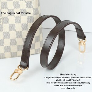 Vachetta Leather Bag Strap, Shoulder Strap & Top Handle, Replacement Strap for Designer Bags, Fits Noe, Neo Noé, Epi Styles, Brown, Black image 3