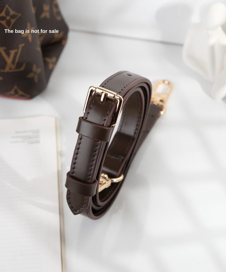 Crossbody Bag Strap, Vachetta Leather Bag Strap, Compatible With Speedy 20, 25, 30, 35, Alma Pm, Graceful Pm MM in Monogram and Azur print image 16