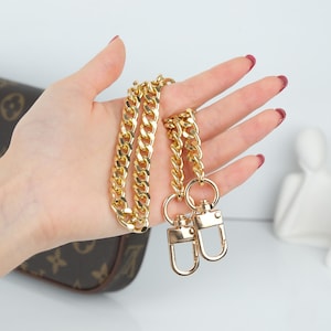 Purse Chain, Metal Chain Strap for Handbags – Silver or Gold Crossbody Chain, Replacement Shoulder Strap for Pochette & Flap Bags, Bag Chain
