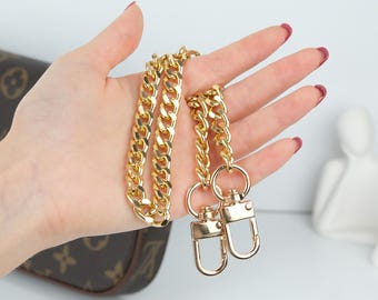 Purse Chain, Metal Chain Strap for Handbags – Silver or Gold Crossbody Chain, Replacement Shoulder Strap for Pochette & Flap Bags, Bag Chain