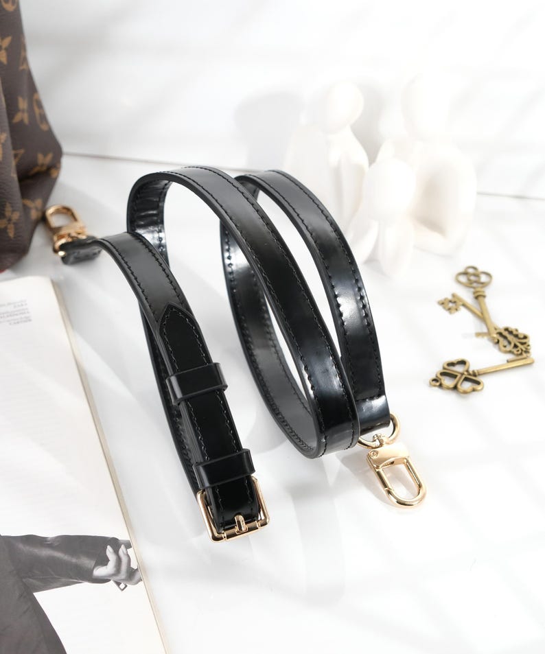Crossbody Bag Strap, Vachetta Leather Bag Strap, Compatible With Speedy 20, 25, 30, 35, Alma Pm, Graceful Pm MM in Monogram and Azur print image 11