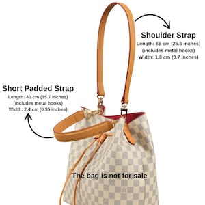 Vachetta Leather Bag Strap, Shoulder Strap & Top Handle, Replacement Strap for Designer Bags, Fits Noe, Neo Noé, Epi Styles, Brown, Black image 6