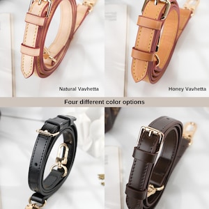 Crossbody Bag Strap, Vachetta Leather Bag Strap, Compatible With Speedy 20, 25, 30, 35, Alma Pm, Graceful Pm MM in Monogram and Azur print image 5