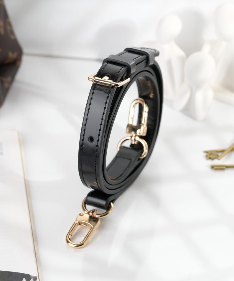 Crossbody Bag Strap, Vachetta Leather Bag Strap, Compatible With Speedy 20, 25, 30, 35, Alma Pm, Graceful Pm MM in Monogram and Azur print image 13