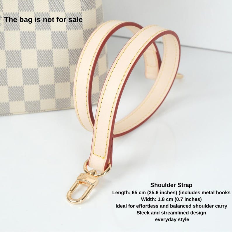 Vachetta Leather Bag Strap, Shoulder Strap & Top Handle, Replacement Strap for Designer Bags, Fits Noe, Neo Noé, Epi Styles, Brown, Black image 17