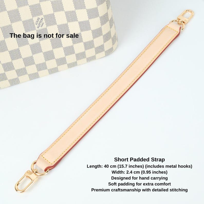 Vachetta Leather Bag Strap, Shoulder Strap & Top Handle, Replacement Strap for Designer Bags, Fits Noe, Neo Noé, Epi Styles, Brown, Black image 13