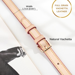 Crossbody Bag Strap, Vachetta Leather Bag Strap, Compatible With Speedy 20, 25, 30, 35, Alma Pm, Graceful Pm MM in Monogram and Azur print image 12