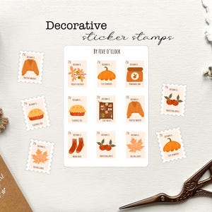 Set di timbri adesivi autunnali stagionali - Forniture decorative per l'artigianato autunnale / Timbri adesivi decorativi / Adesivi Autumn Vibes