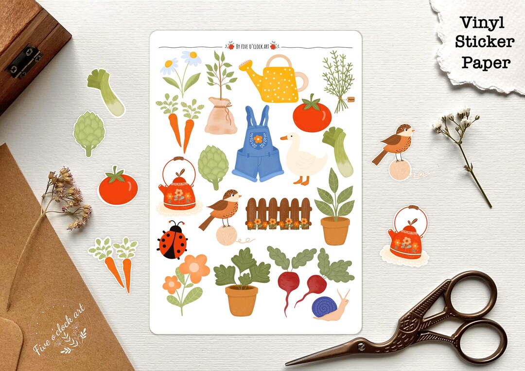 Farmhouse Garden Vinyl Stickers | Planner Scrapbooking - Etsy
