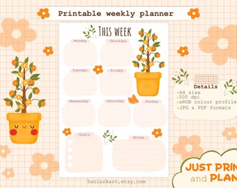 Printable Weekly Planner | Orange Tree Design, A4 To-Do List (Digital Download)