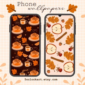 Set of 2 Phone Wallpapers | Cozy Autumn Phone Wallpapers | Autumn Lovers