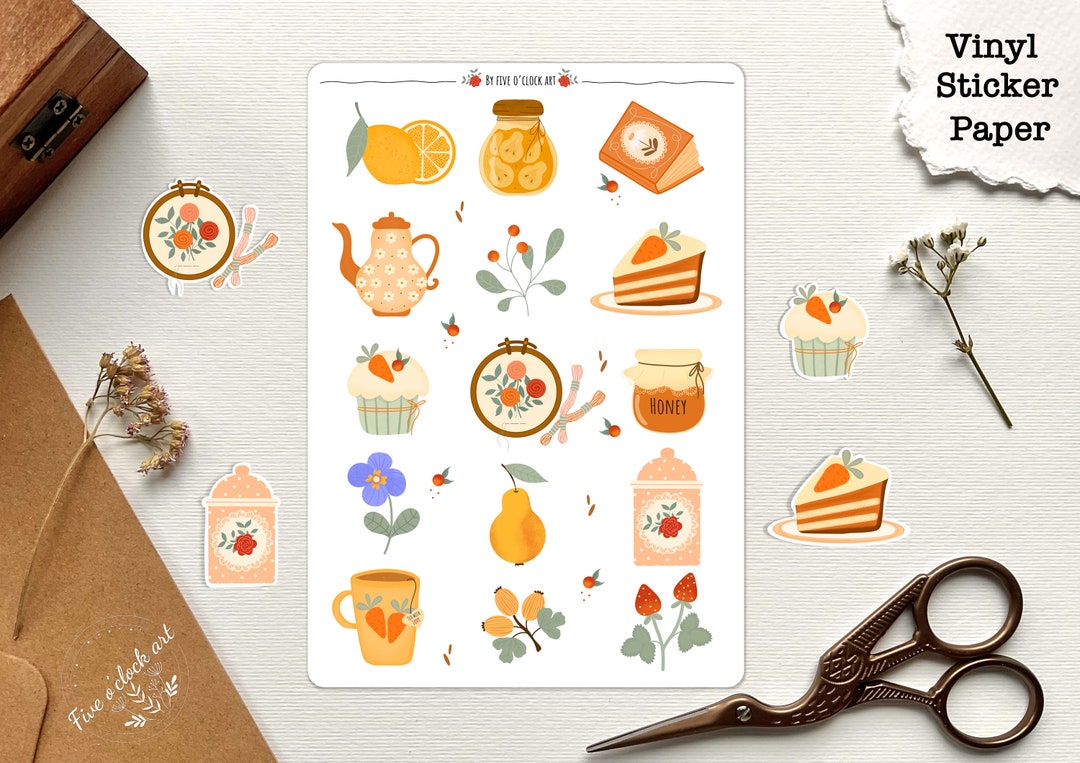 Cozy Vinyl Sticker Sheet | Journal Planner Stickers - Etsy