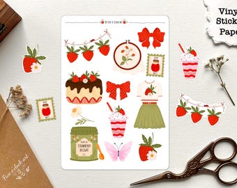 Strawberry Stickers | Cute Stickers | Summer Stickers |Strawberry Lovers