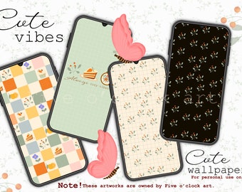 Paquete de fondos de pantalla bonitos / 4 fondos de pantalla bonitos para el teléfono / Fondos de pantalla digitales