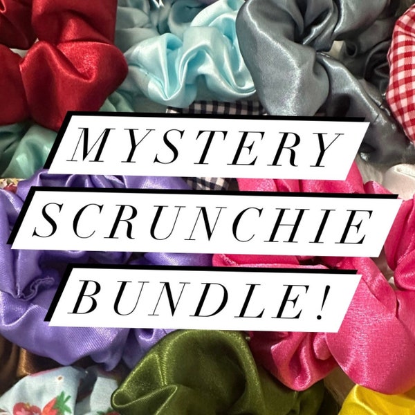 MYSTERY SCRUNCHIE BUNDLE | Lucky Dip | Gifts for Her | Multipack of Hair Scrunchies in Different Fabrics and Sizes