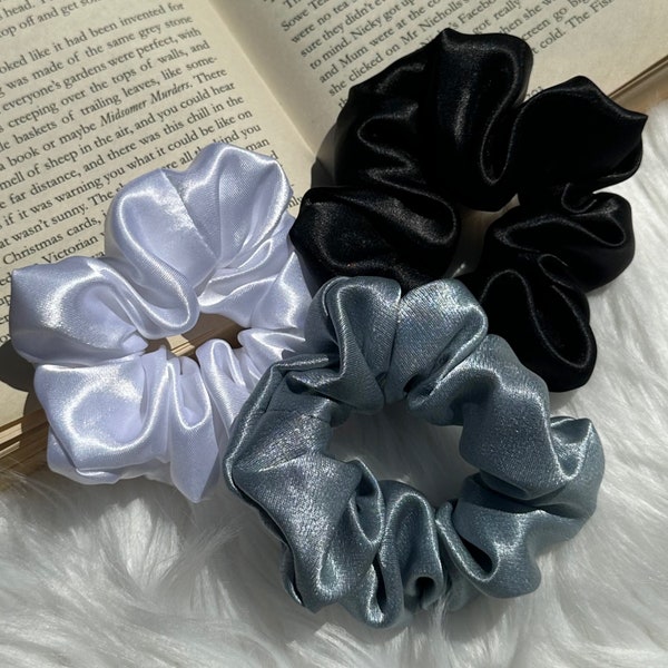 Satin Scrunchie Set of 3 | Silk Scrunchies | Handmade Scrunchy Bundle | Hair Ties UK | Silk Hairband | Satin Headband | Gifts for Her