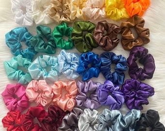 Satin Scrunchies | Cute Gifts for Her | Silk Scrunchies Available in 33 Shades!
