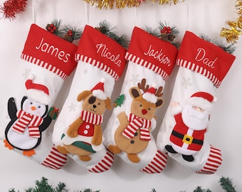 Personalized Christmas Stockings, 2025 Knitted Christmas Stockings with Name, Christmas Family Stockings, Holiday Stockings, Holiday Decor