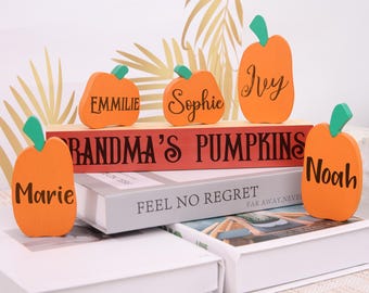 INDIVIDUAL Personalized Pumpkin Halloween Decor Thanksgiving Place Card Fall Decor Pumpkin Home Decor Primitive Pumpkin Gift Fall Decoration