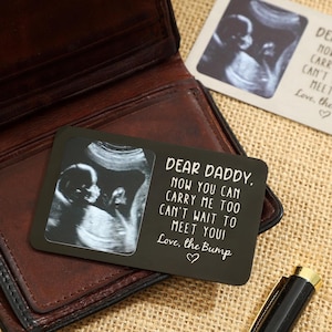 Carte portefeuille photo échographie, carte échographie enfant pour papa, souvenir de grossesse, cadeau photo échographie, carte portefeuille échographie personnalisée