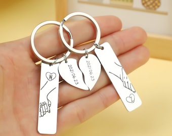 Custom Matching Keychain, Couple Keychain with Photo, Valentine's Day Gift, Couples Gift, Anniversary Gifts for Boyfriend girlfriend