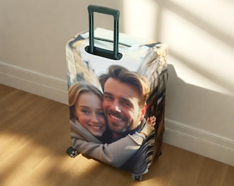 Custom Photo Luggage Cover: Personalized Travel Suitcase Protector