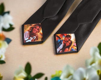 Custom Photo Tie,Personalized Photo Tie for Dad,Engagement Gift,New Dad Gifts,Photo tie patch,Wedding Gift,Anniversary gifts,Gift for Him