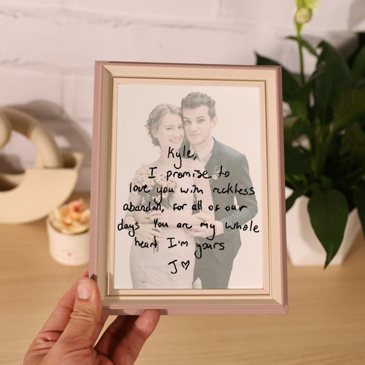 Personalised Handwritten Photo Frame, Handwriting Frame, Customised ...