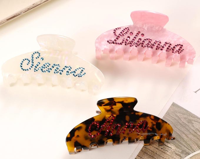 Personalized Name Hair Claw,Elegant Hair Clip,Wedding Hairpiece for Bridesmaids,Bridesmaid Gift,Gift for Her,Anniversary Gift,Wedding,Bride