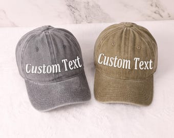 Custom Text Embroidered Hat,Personalized Dad Cap,Vintage Baseball Hat,Embroidery Logo baseball hat,Bachelorette hat,Sorority hat,Unisex Cap