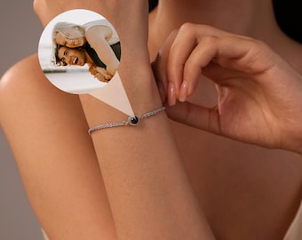 Personalized Photo Projection Bracelet,Picture Inside Bracelet,Minimalist Memorial Jewelry,Thoughtful Keepsake Jewelry,Mother's Day Gift.