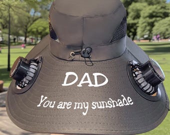 Personalized solar fan hat|custom embroidery sun hat|custom patch solar fan hat|gift for men|dad gift|custom fishing fan hat|embroidery hat