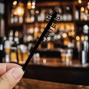 Custom Name Drink Stirrers|Laser Cut Party Decor|Laser Cut Wedding Decor|Swizzle Sticks Cocktail|Bar Accessories|Wedding Tags Party Sticks
