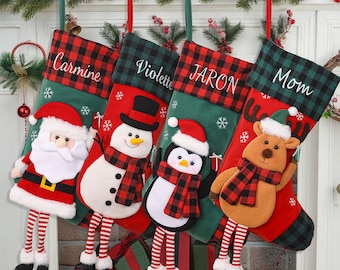 3D Christmas Stocking Personalized Stockings With name Family Stocking Monogram Holiday Christmas Stocking Christmas Gifts Christmas Decor