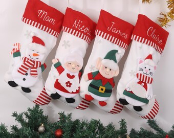 Personalized Family Christmas Stockings, 2025 Family Stockings With Name, Holiday Stockings, Custom Knitted Stockings, Holiday Decor Gift