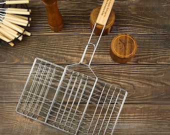 Custom Grill BBQ Basket|Grilling Accessories|Dad Gifts|Outdoor Cooking|Unique Grilling Gift|individualisierter Grillkorb|geschenke fur opa