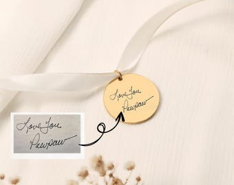 Personalized Actual Handwriting Wedding Bouquet Charm,Custom Bridal Bouquet Charm with Picture,Memorial Gifts for Bride,Signature Charm Gift