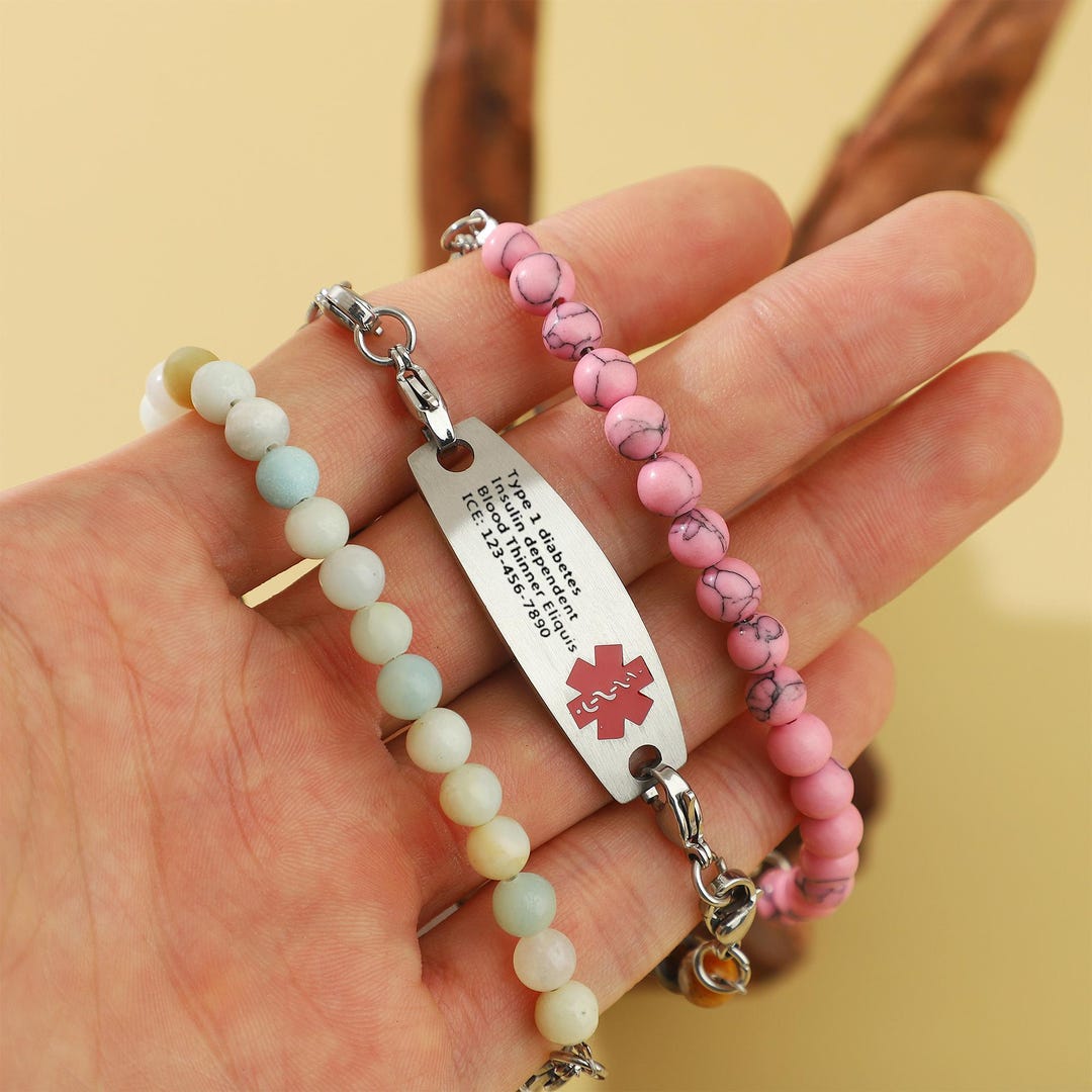 Medical Alert Bracelet For Women custom Beaded Medical ID Bracelet medical-alert-bracelet-for-women-custom-beaded-medical-id-bracelet