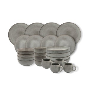 Cooks Professional Nordic 24-piece Stoneware Dinner Set in Grey