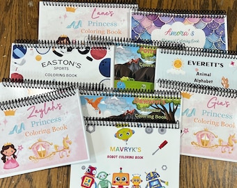 MESS FREE Personalized Coloring Book Custom Birthday Gift Idea Kids Activity Book Toddler Preschool Learning Book Kids