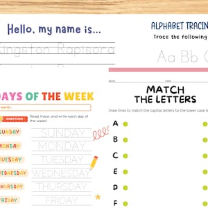 Personalized Activity and Tracing Book for Preschoolers Laminated Reusable image 4
