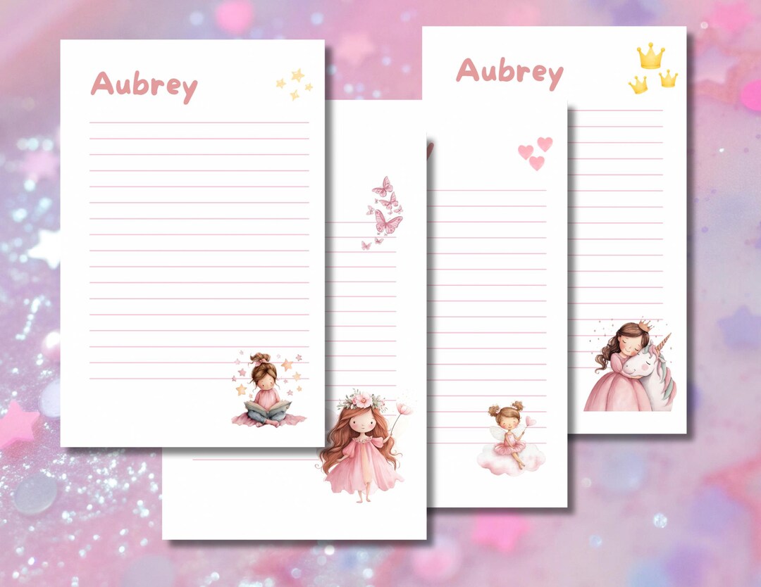 Princess Note Pad Personalized Princess Kids Notepad – Personalized Stationery for ...