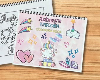 Personalized Unicorn Coloring Book | Custom Name, Ages 3-6